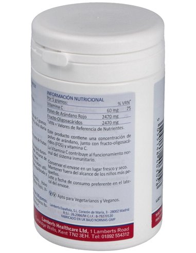 Complejo de Arándano con FOS y Vitamina C en Polvo de Lamberts