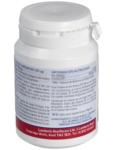 Cromo GTF 200 µg 100 Tabs. de Lamberts