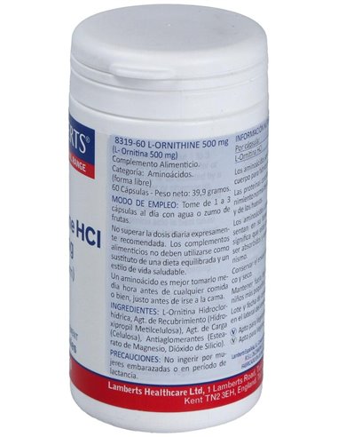 L-Ornitina HCl 500 mg de Lamberts