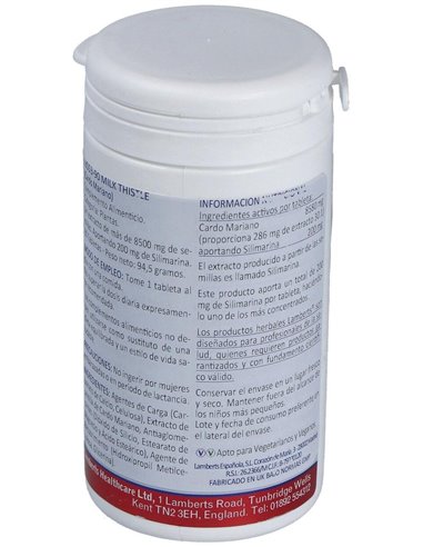 Cardo Mariano 6250 mg (200 mg de Silimarina) de Lamberts