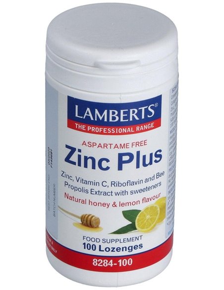 Zinc Plus (Masticable con Vit C, B2, Miel, Prop.) de Lamberts