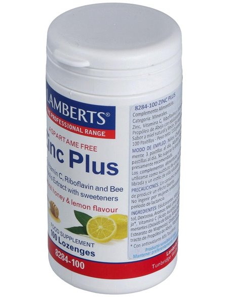Zinc Plus (Masticable con Vit C, B2, Miel, Prop.) de Lamberts
