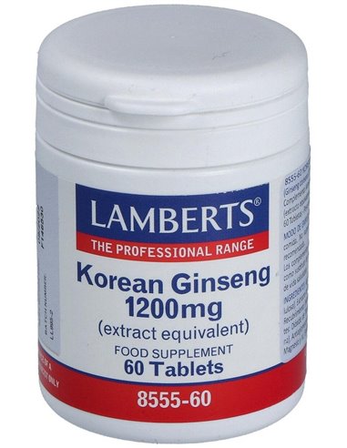 Ginseng Coreano 1200 mg 60 Tabs. de Lamberts