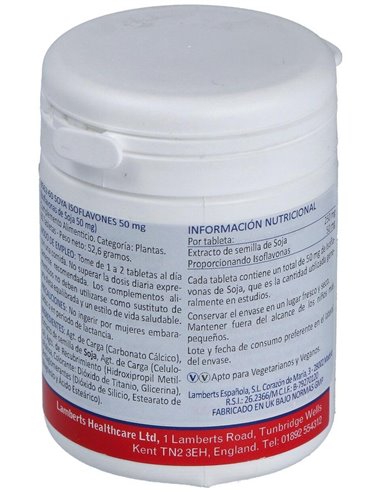 Isoflavonas de Soja 50 mg de Lamberts