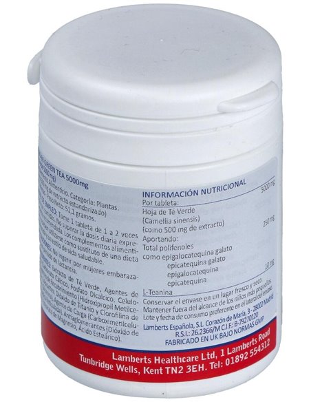Te verde 5000 mg (Con 10 mg de L-Teanina) de Lamberts