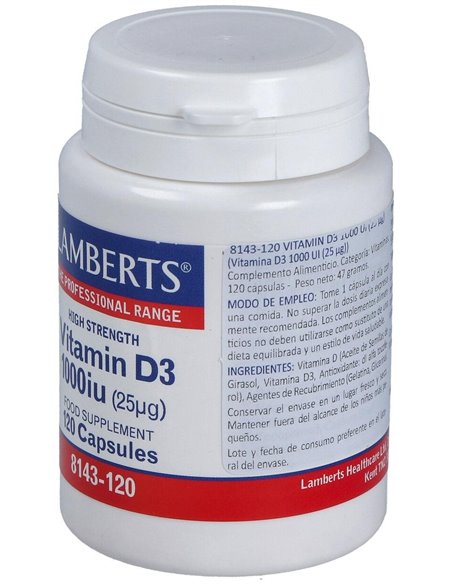 Vitamina D3 1000 UI (25 µg) de Lamberts