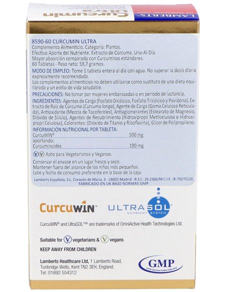 Curcumin Ultra (Una al Día) 60 Tabs.  de Lamberts