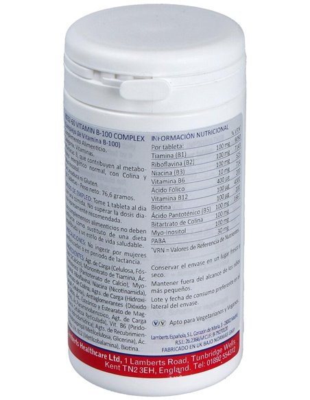 Complejo de Vitaminas B-100 60 Tabs. de Lamberts