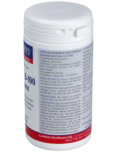 Complejo de Vitaminas B-100 60 Tabs. de Lamberts