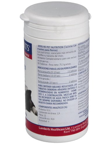 Tabletas Calmantes para Perros de Lamberts