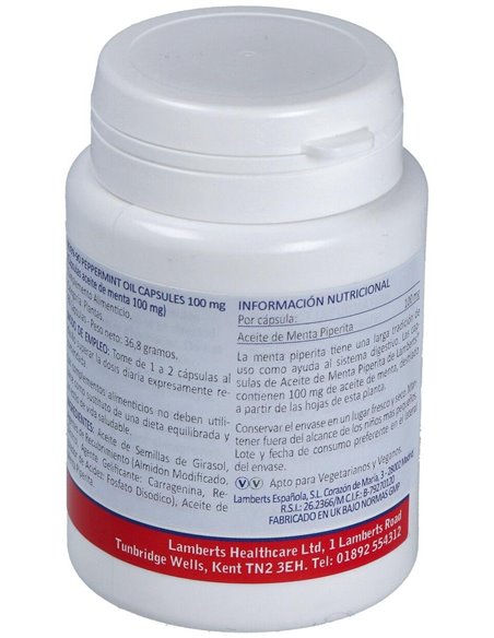 Aceite de Menta 100 mg 90 Caps. de Lamberts