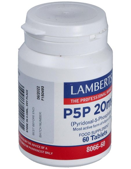 P5P 20 mg (Piridoxal-5-Fosfato) 60 Tabs. de Lamberts
