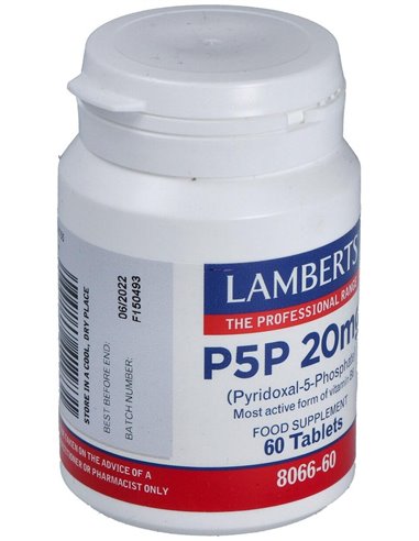 P5P 20 mg (Piridoxal-5-Fosfato) 60 Tabs. de Lamberts