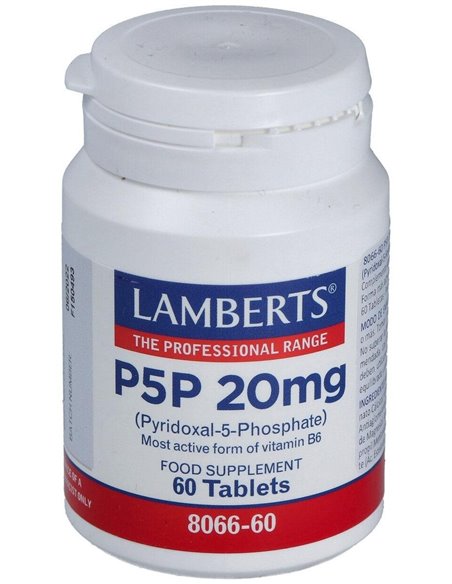 P5P 20 mg (Piridoxal-5-Fosfato) 60 Tabs. de Lamberts
