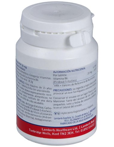 P5P 20 mg (Piridoxal-5-Fosfato) de Lamberts