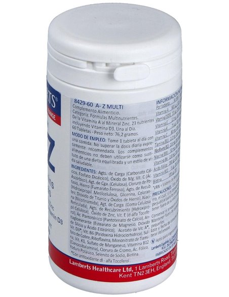 A to Z Multi (Vitaminas y Minerales) Una al Día 60 Tabs. de Lamberts