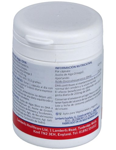 DHA Vegano 250 mg 60 Caps. de Lamberts