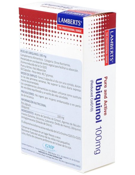 Ubiquinol 100 mg 60 Caps. de Lamberts