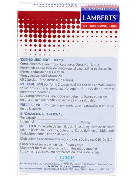 Ubiquinol 100 mg de Lamberts