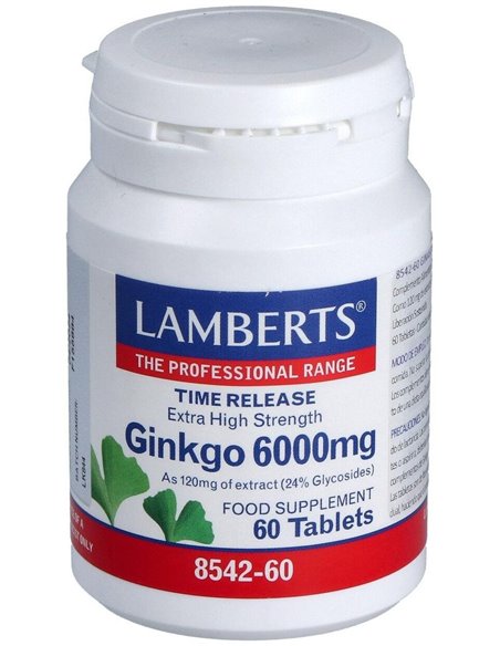 Ginkgo Biloba 6000 mg 60 Tabs.  de Lamberts