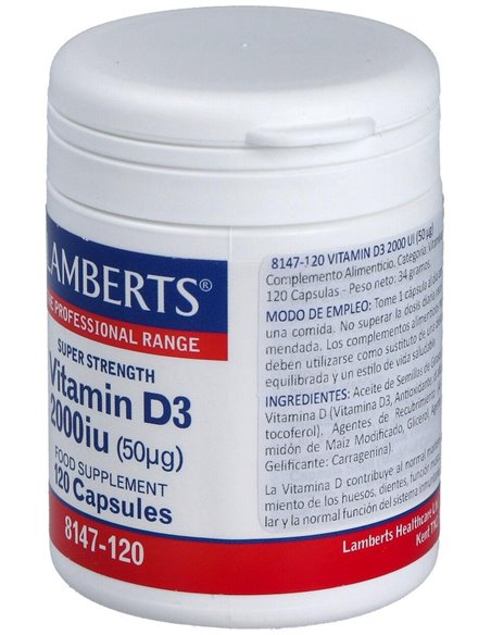 Vitamina D3 2000 UI (50 µg) de Lamberts