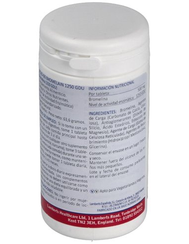 Bromelina 1250 GDU 60 Tabs. de Lamberts