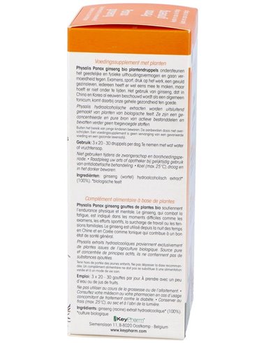 Tintura Panax Ginseng (Ginseng) de Physalis