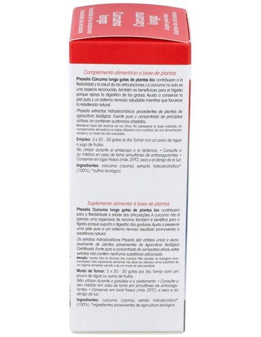 Curcuma Longa Extracto 100Ml. Bio de Physalis