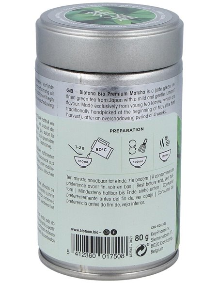 Premium Matcha 80Gr. Eco Vegan de Biotona