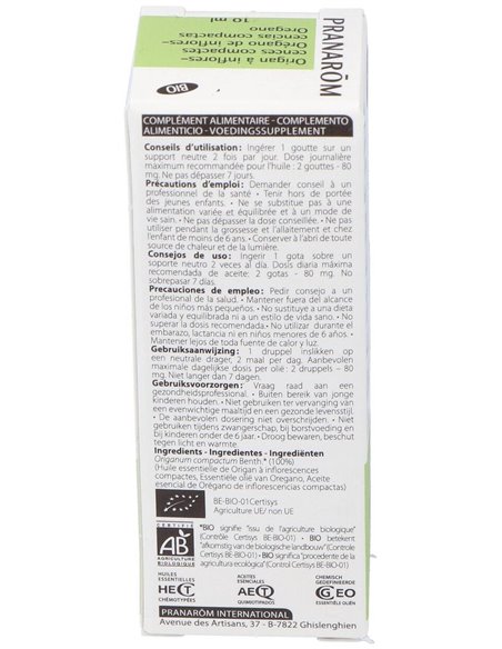 Oregano Inflorescencias Comp.Ac. Esencial 10Ml.Bio de Pranarom Aceites