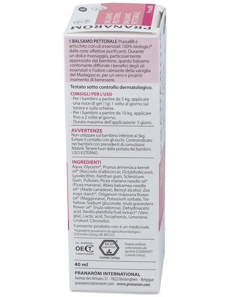 Pranabb Balsamo Pectoral Respiracion Facil 40Gr de Pranarom P.Acabado