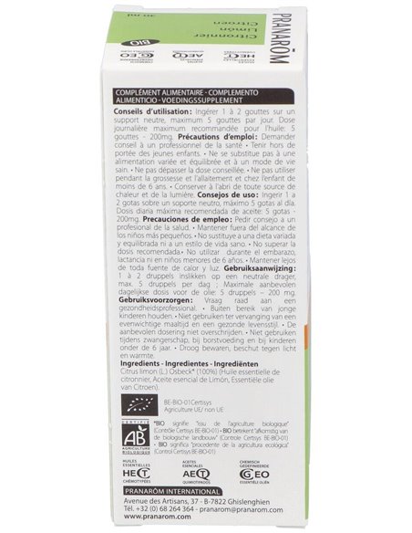 Limon Aceite Esencial Bio 30Ml. de Pranarom Aceites