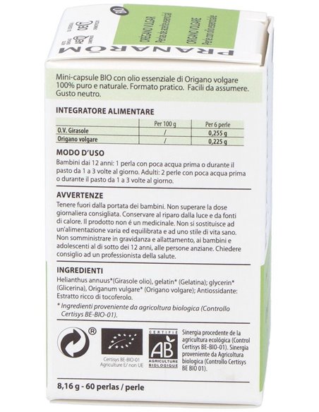 Oregano Vulgar Ac. Esencial En Perlas 60Perlas Bio de Pranarom Aceites
