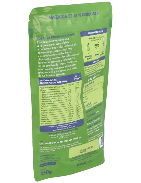 Proteína De Cáñamo Bio 250G Es 250G de Iswari