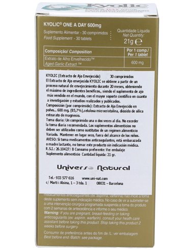 Kyolic One A Day 30Comp. de Universo Natural