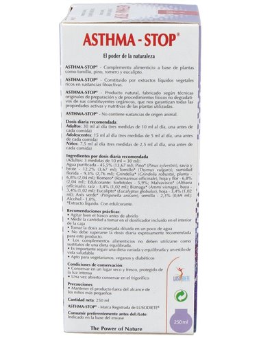 Asthma-Stop                                                     250 ml de Lusodiete