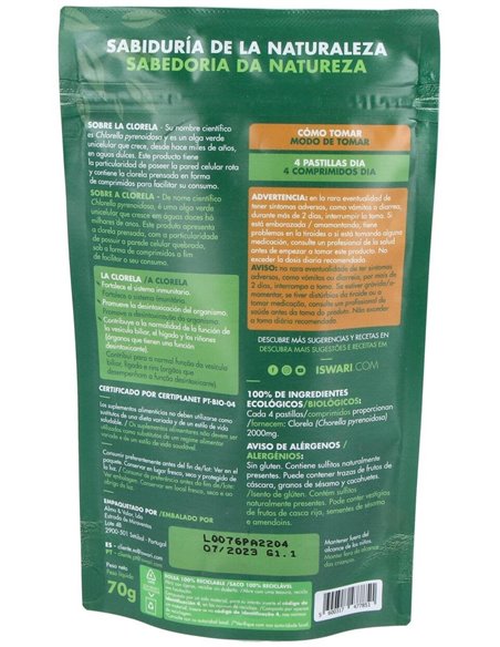 Clorela Comprimidos Bio 70 Gr 140 Tabletas de Iswari