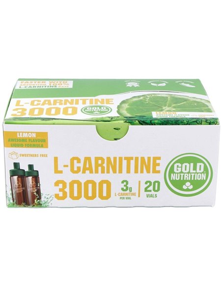 L-Carnitina 3000Mg. Sabor Limon 20Viales de Gold Nutrition