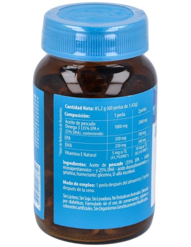 Aceite De Pescado Omega 3 1000Mg. 35/25 60Perlas de Dietmed
