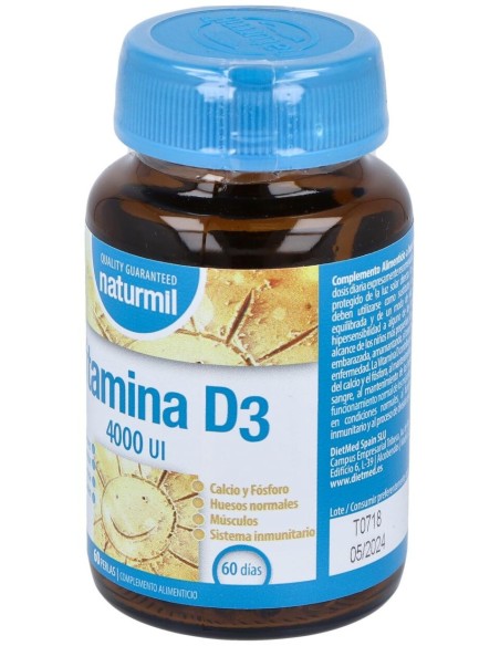 Vitamina D3 4000Ui 60Perlas de Dietmed