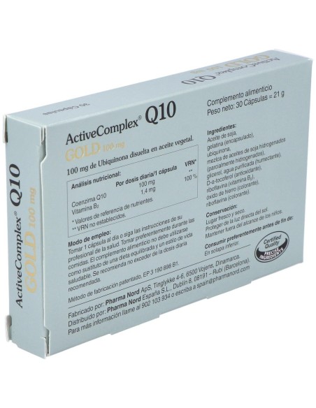 Activecomplex Q10 Gold 100Mg. 30Cap. de Pharma Nord