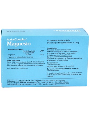Activecomplex Magnesio 150 Comprimidos Pharma Nord