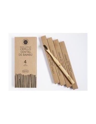 Cepillo Dental Bambu Con Carbon Activado 4Uds Ir01 de Irisana