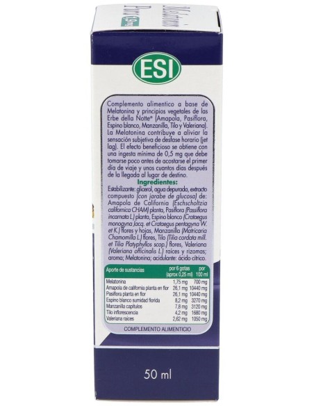 Melatonin 1,9Mg Con Erbe Della Notte 50Ml. de Trepatdiet-Esi