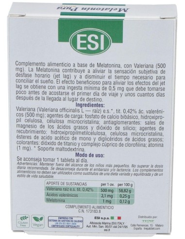 Melatonin Pura Activ 1Mg. 30Cap. de Trepatdiet-Esi