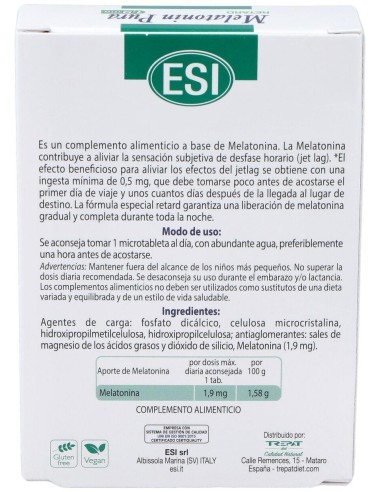 Melatonin Retard Pura 1,9Mg. 60Microtabletas de Trepatdiet-Esi