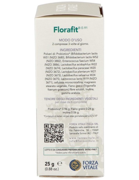 Florafit Probiotico  25Gr.Comprimidos de Forza Vitale