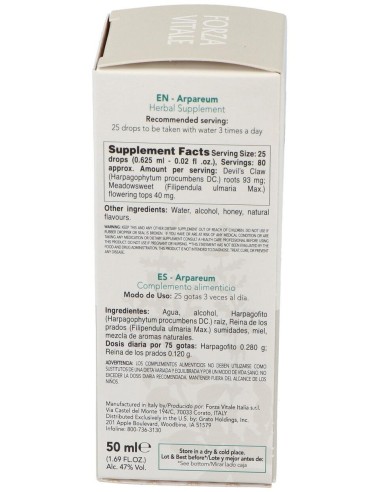 Arpareum Extracto 50Ml. de Forza Vitale