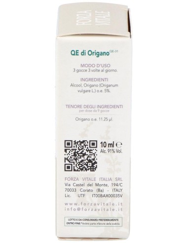 Quinta Esencia Oregano (Origano)10Ml. de Forza Vitale