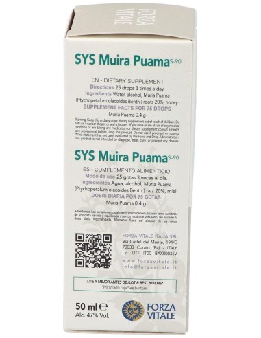 Sys.Muira Puama 50Ml. de Forza Vitale